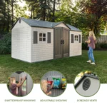 Lifetime 15′ x 8′ Outdoor Storage Shed - Image 2
