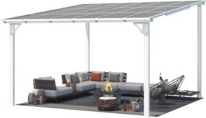 Aecojoy 12 ft x 12 ft White Aluminum Pergola with Canopy - Image 4