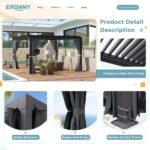 EROMMY 10 ft. W x 10 ft. D Outdoor Louvered Pergola - Image 4