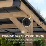 SUNJOY 10 ft. x 12 ft. Matte Black Cedar Framed Wooden Gazebo - Image 3