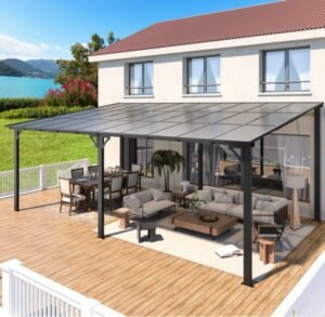 Aecojoy 20’x12′ Wall Mounted Gazebos Pergola - Image 3